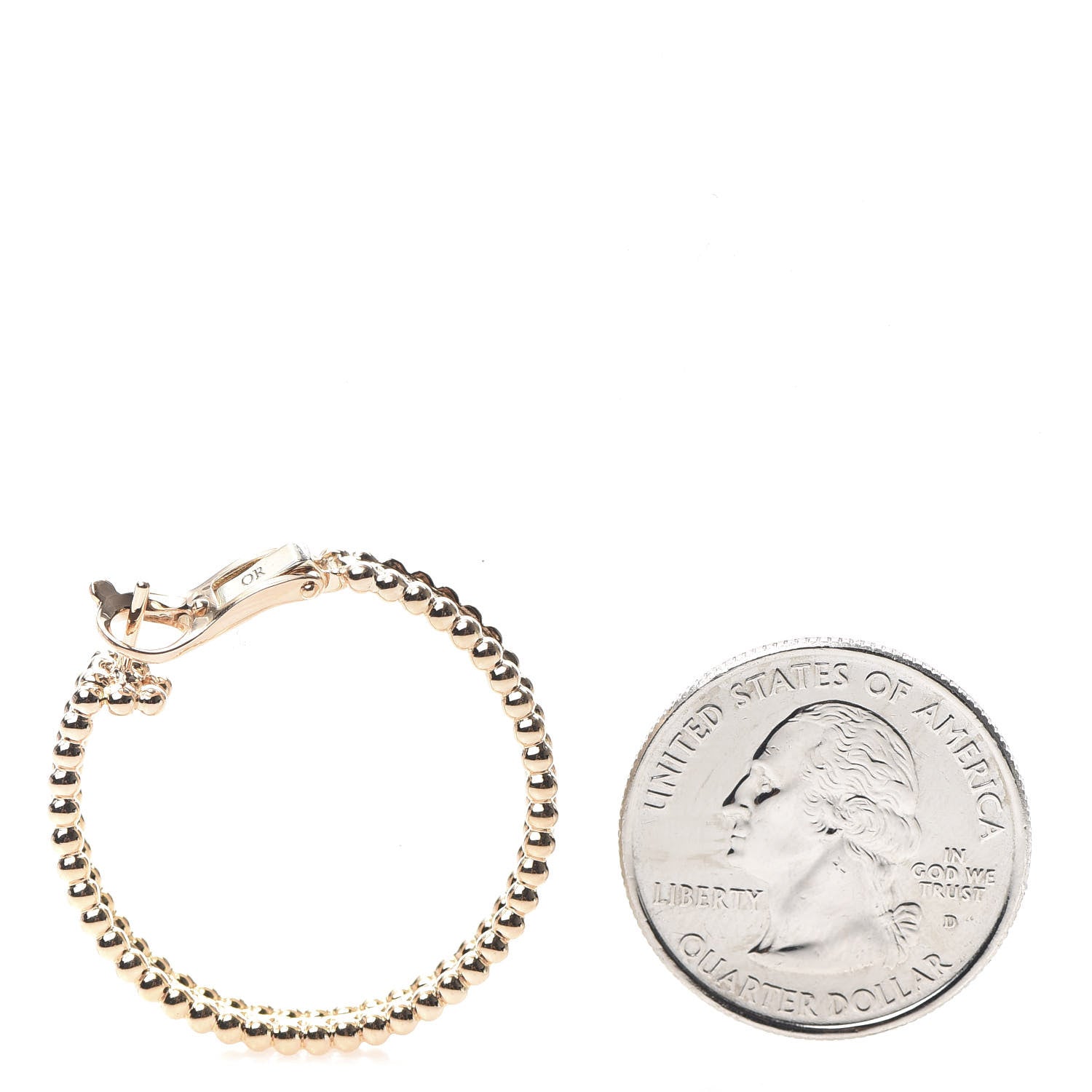 Van Cleef & Arpels 18K Rose Gold Diamond Perlee Hoop Earrings 2 of 6