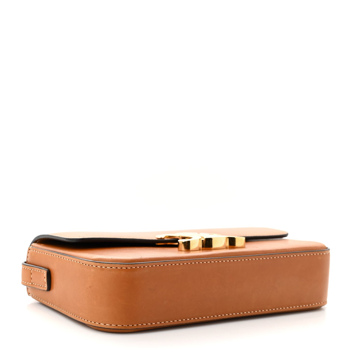 Natural Calfskin Triomphe Shoulder Bag Tan