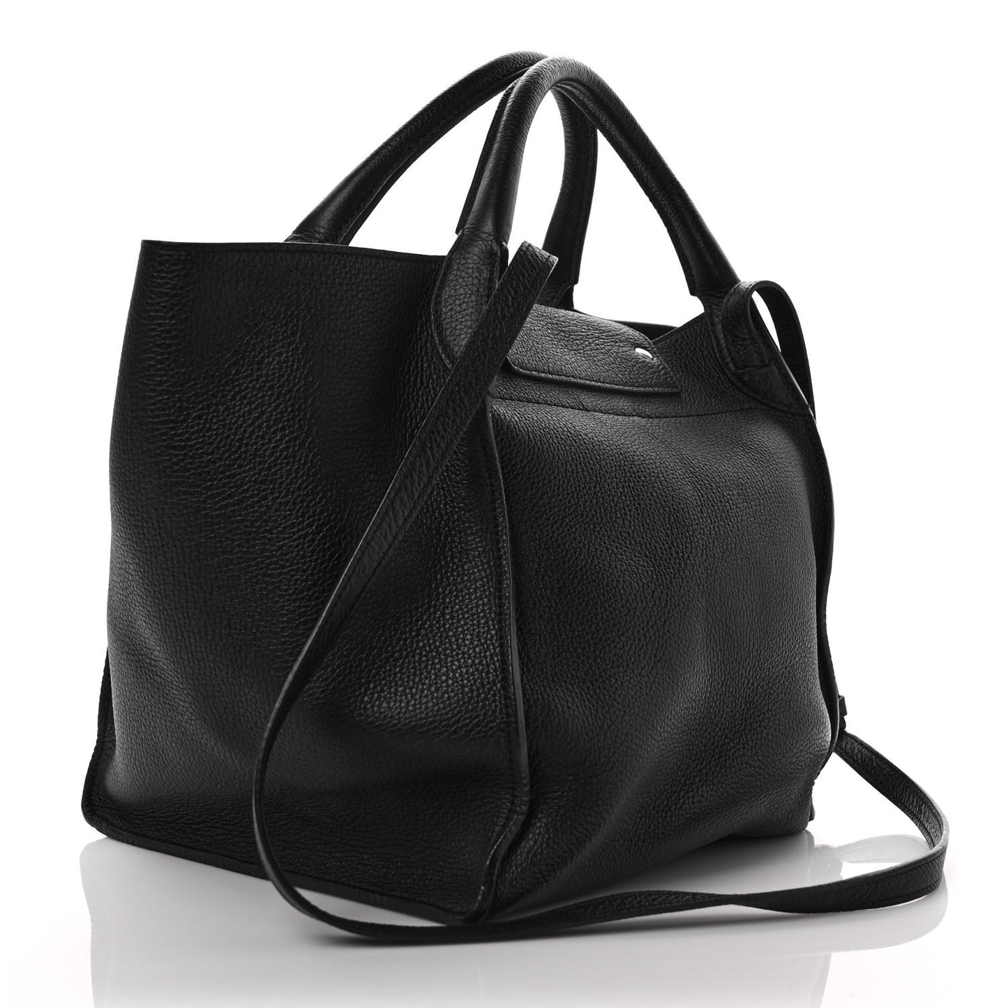 Supple Grained Calfskin Small Big Bag Black