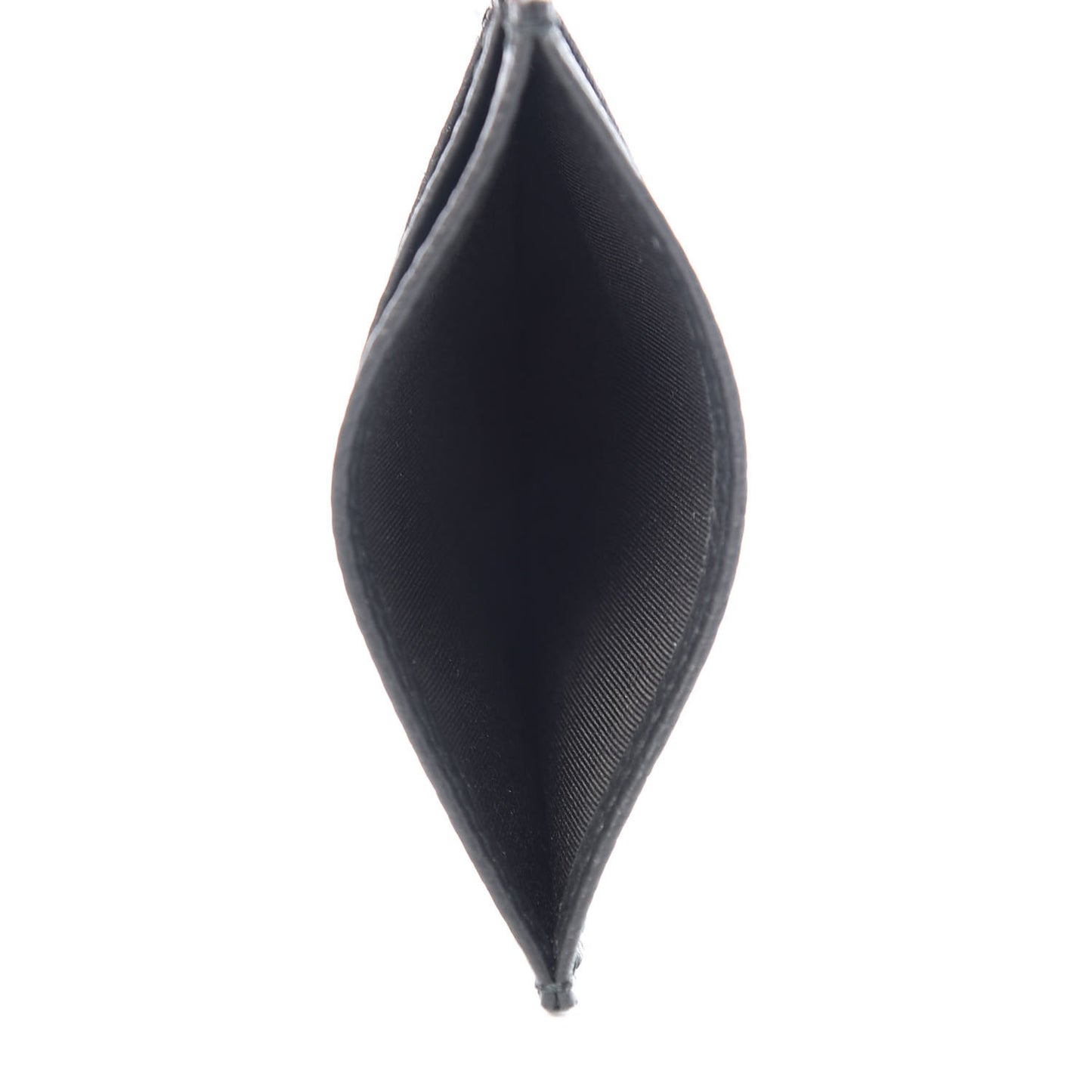 Grained Calfskin Card Holder Black