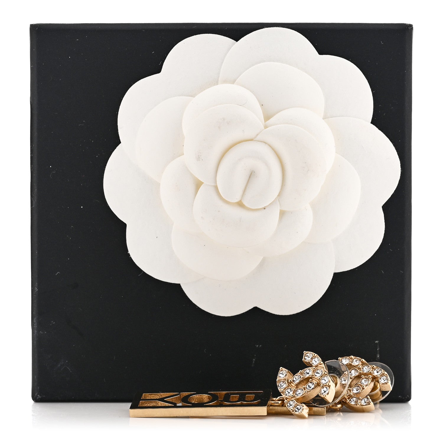 Chanel Crystal Boy Earrings Gold 5 of 5
