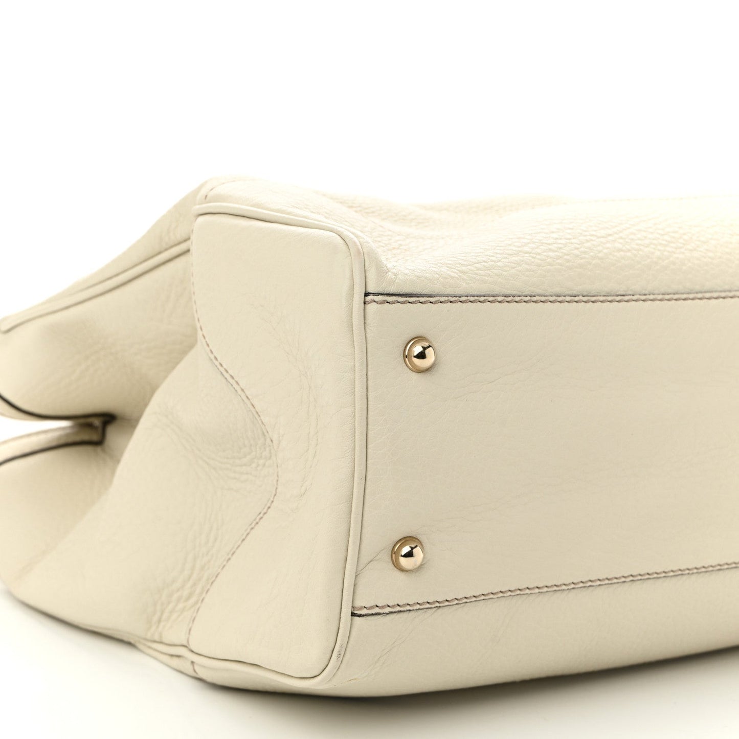 Grained Calfskin Medium Diana Bamboo Top Handle Tote Ivory