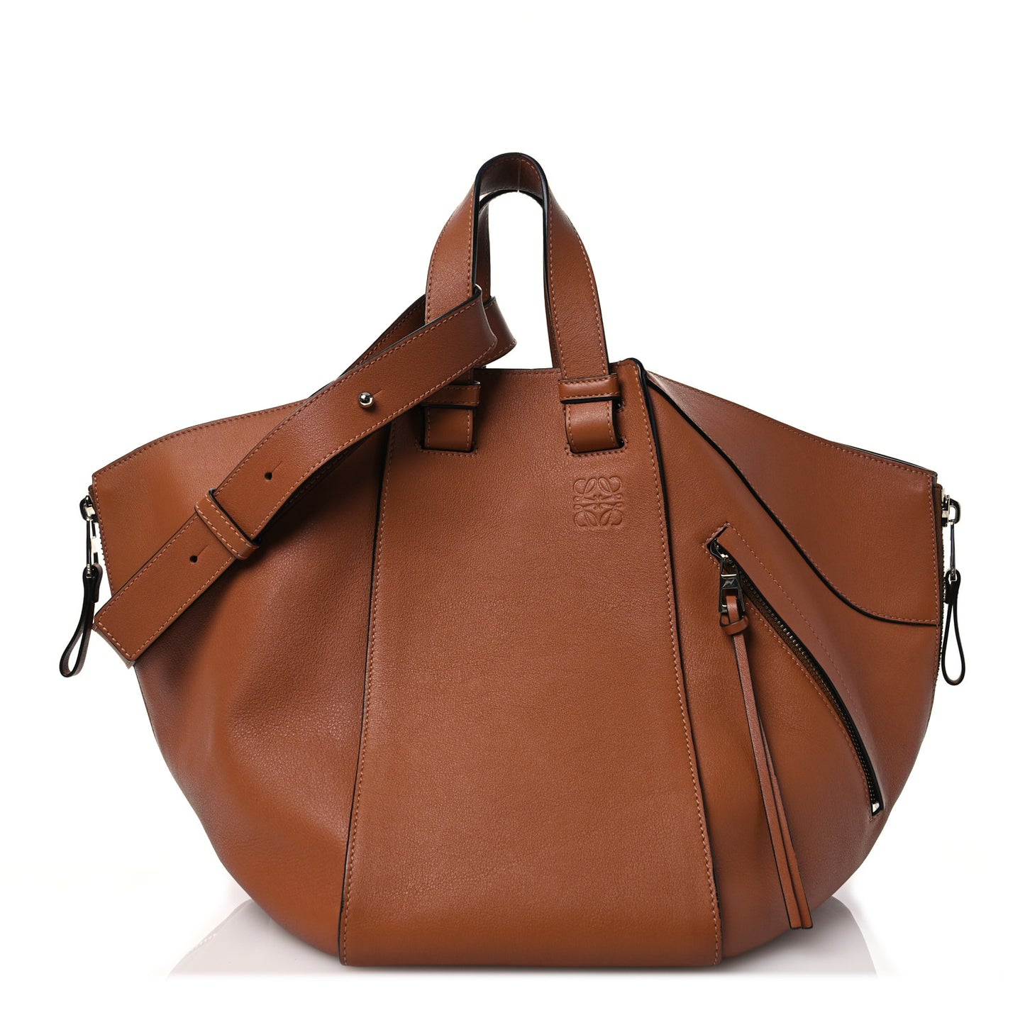 Calfskin Medium Hammock Shoulder Bag Tan