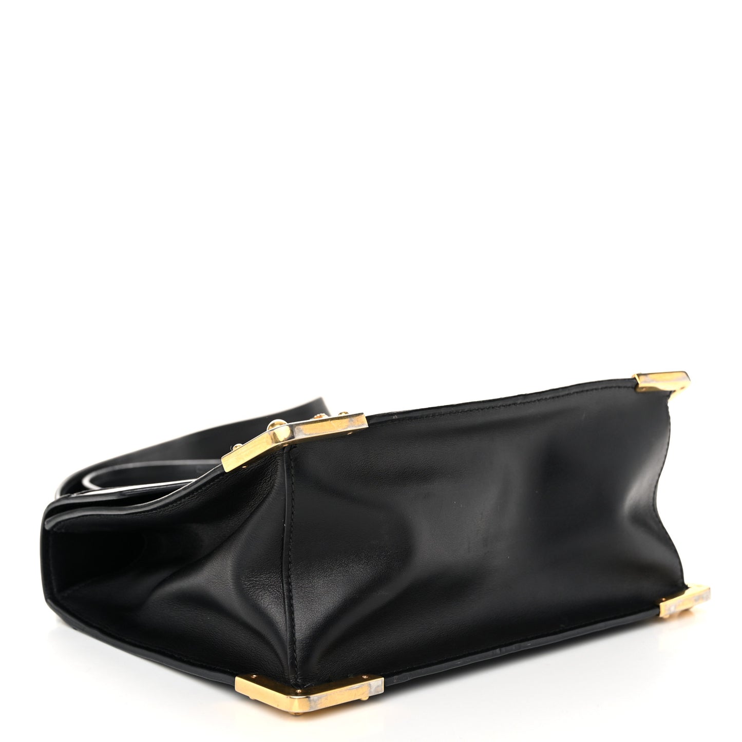 City Calf Saffiano Animalier Top Handle Bag Black