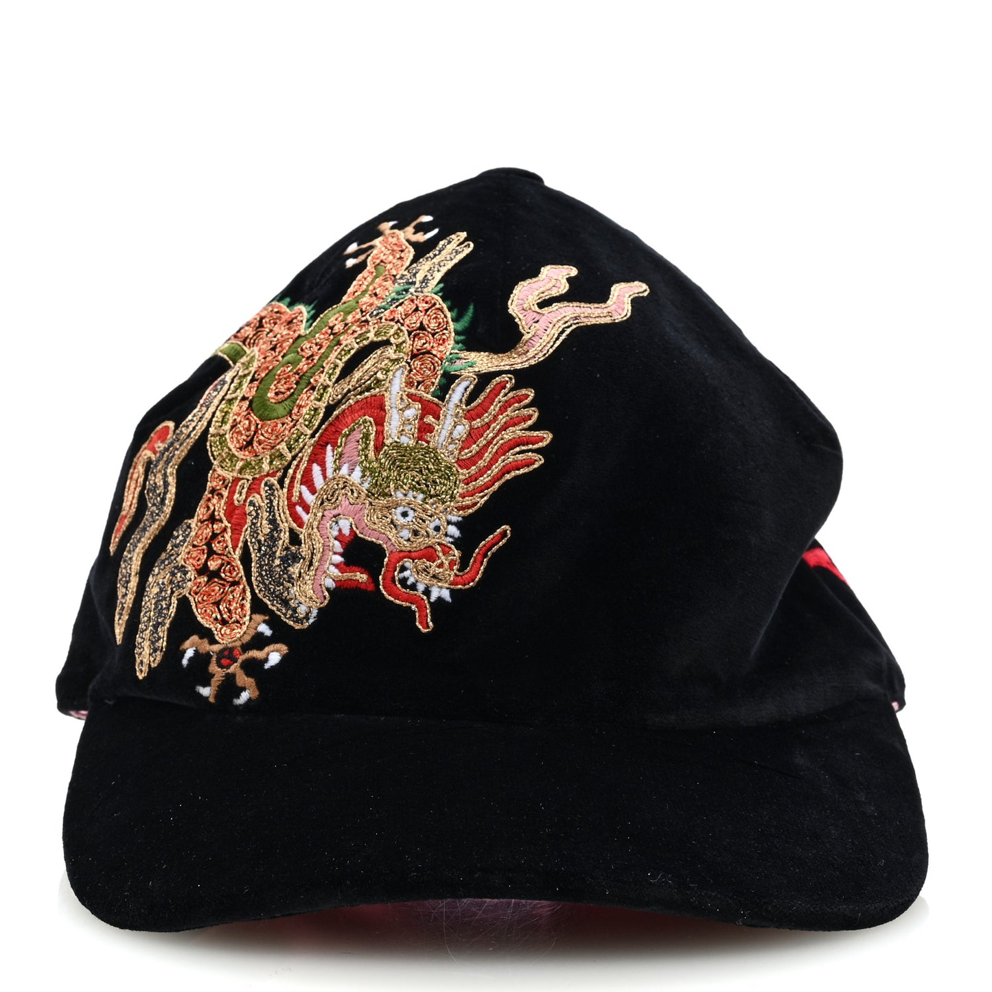 Velvet GG Monogram Embroidered Baseball Hat M Black