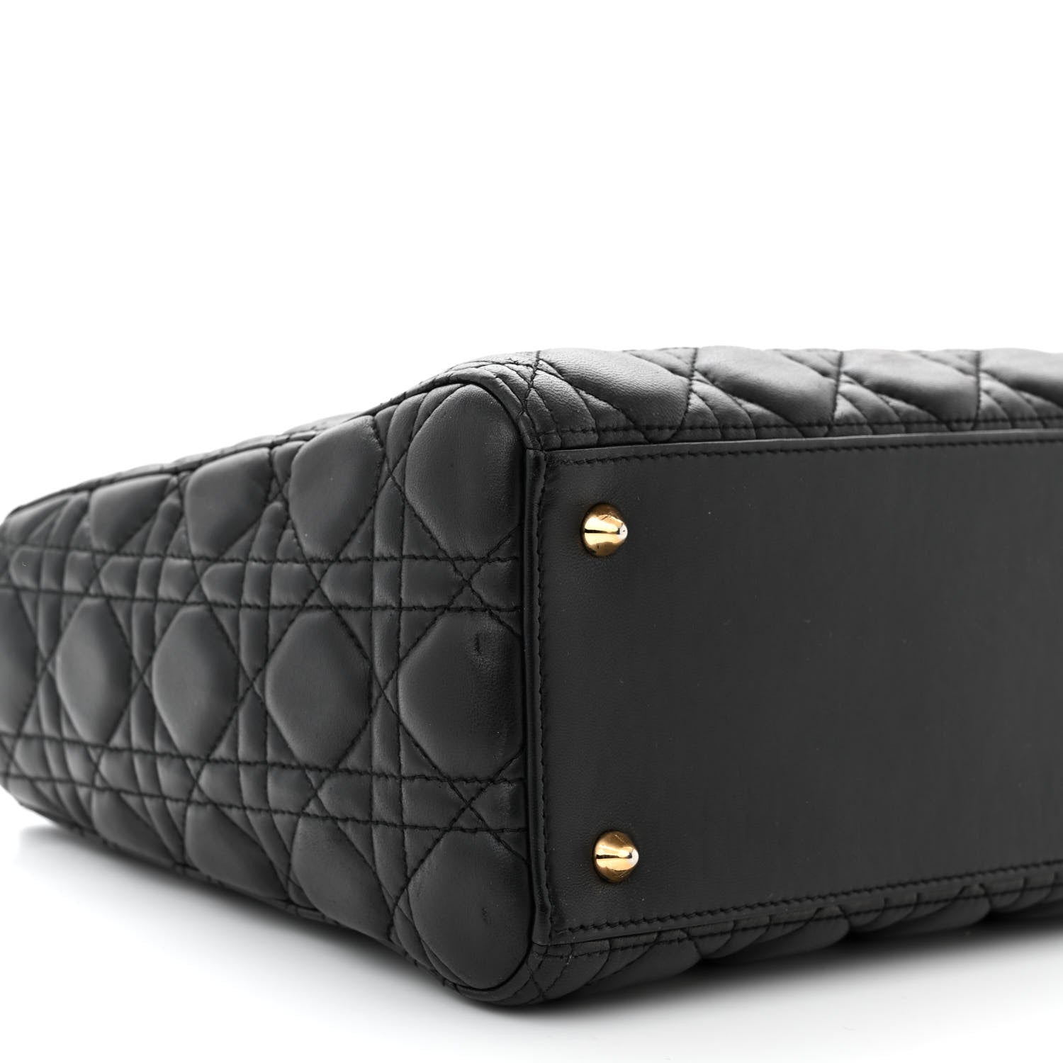 Christian Dior Lambskin Cannage Medium Lady Dior Black 9 of 11