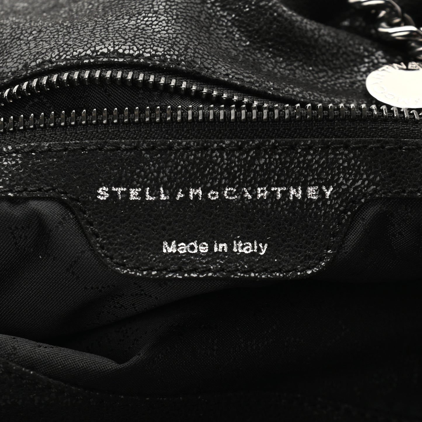 Embellished Shaggy Deer Small Falabella Fold Over Tote Black