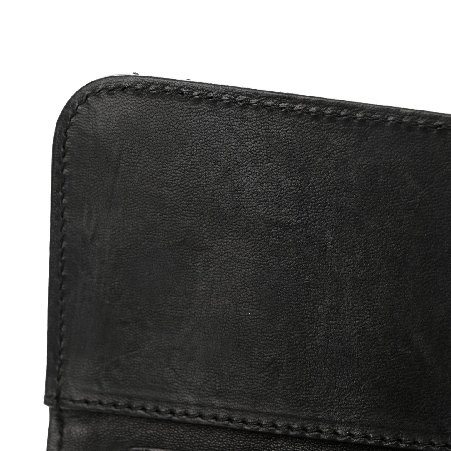Patent Calfskin Quilted Flap Clutch With Chain Black