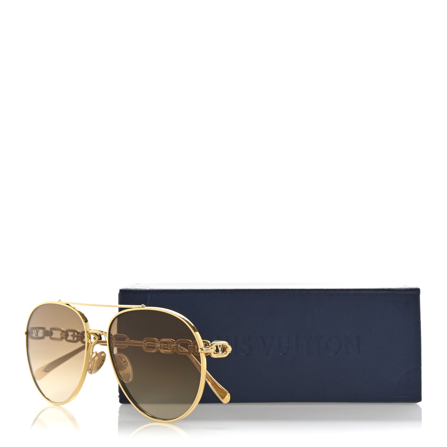 Metal My LV Chain Pilot Sunglasses Z1539W Gold