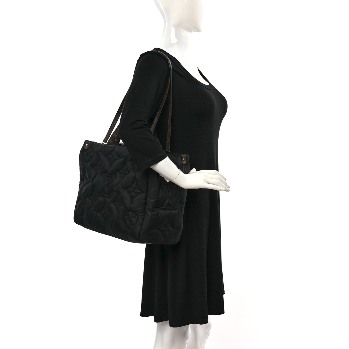 Econyl Monogram Pillow Giant Onthego MM Black