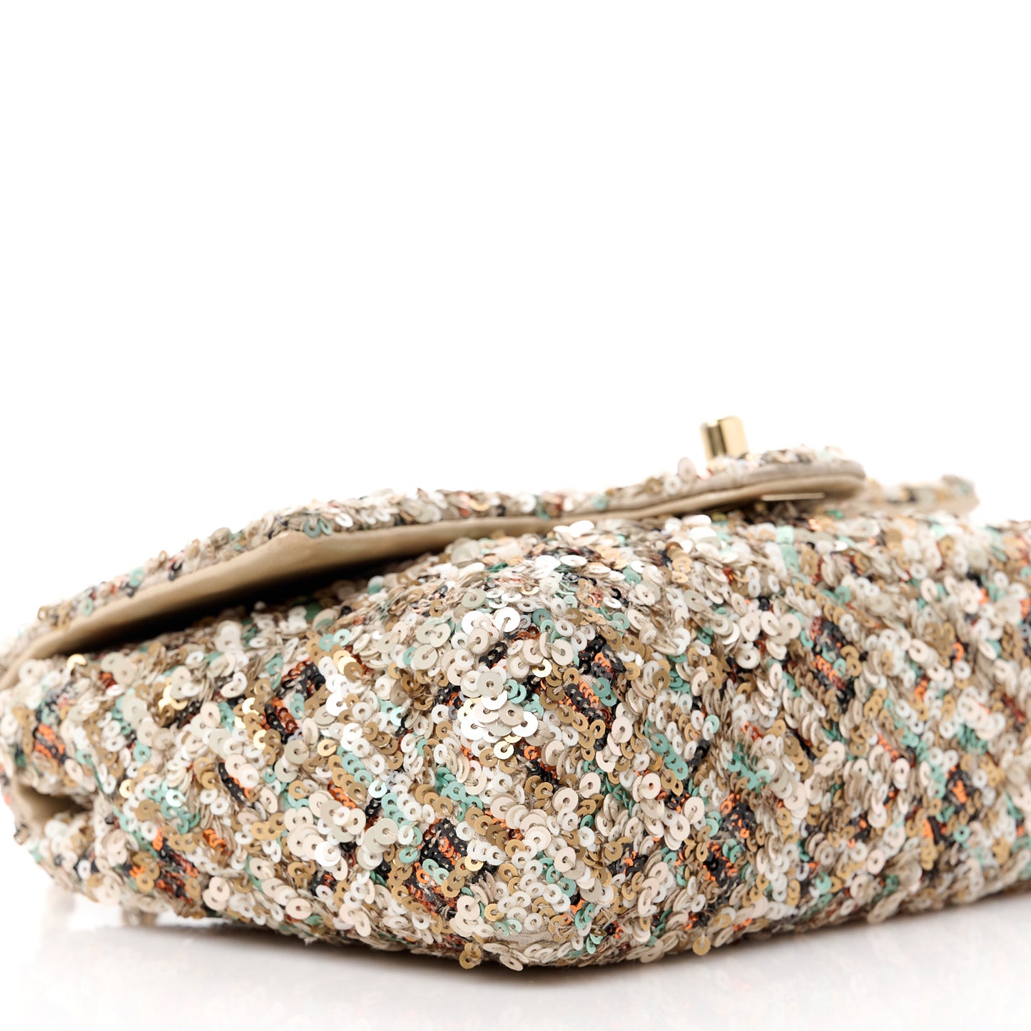 Sequin Small Single Flap Gold Multicolor