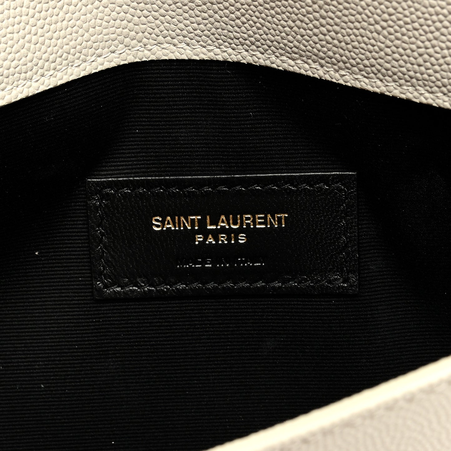 SAINT LAURENT Grain De Poudre Uptown Pouch Crema Soft