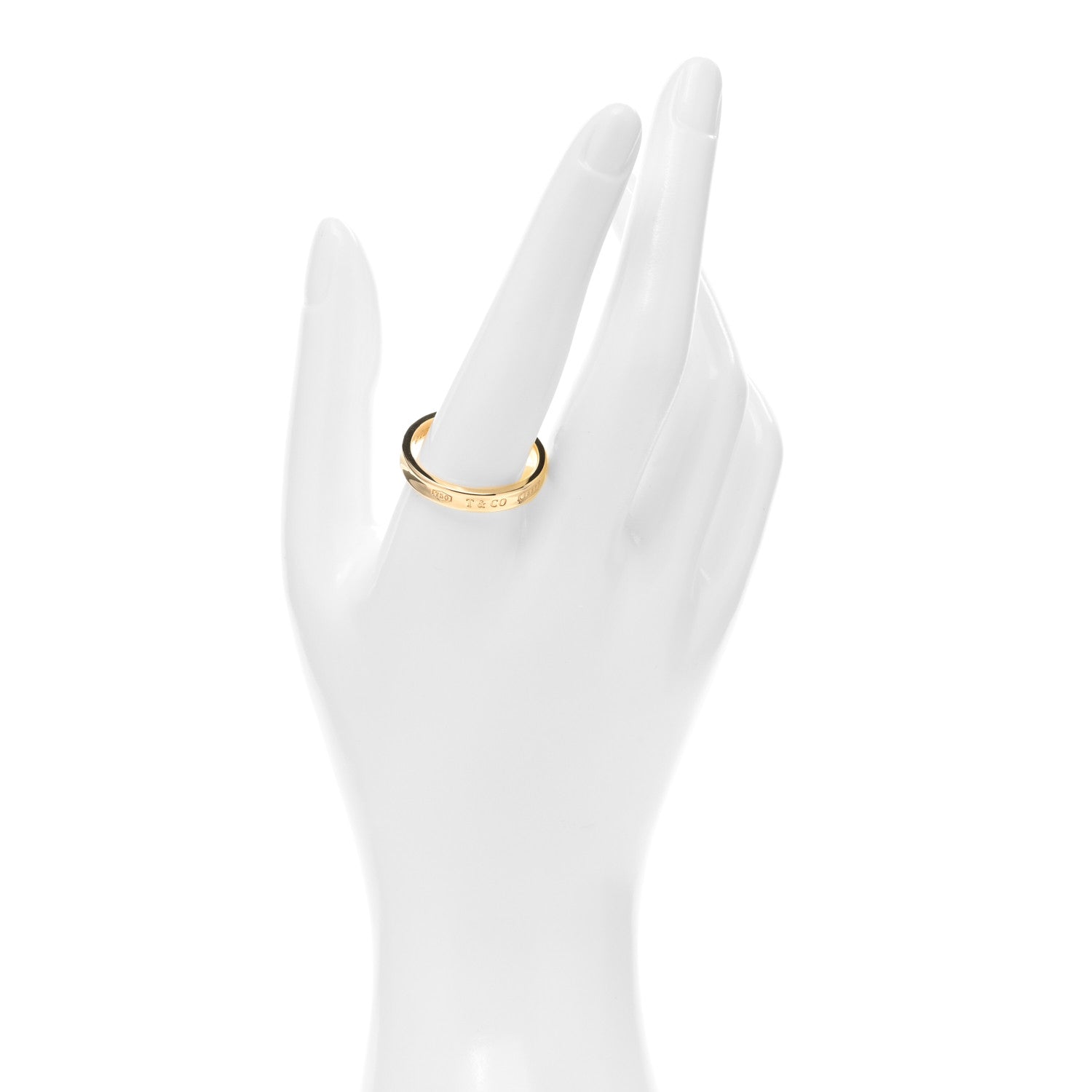 Tiffany 18K Yellow Gold Narrow 1837 Ring 66 11.5 2 of 4