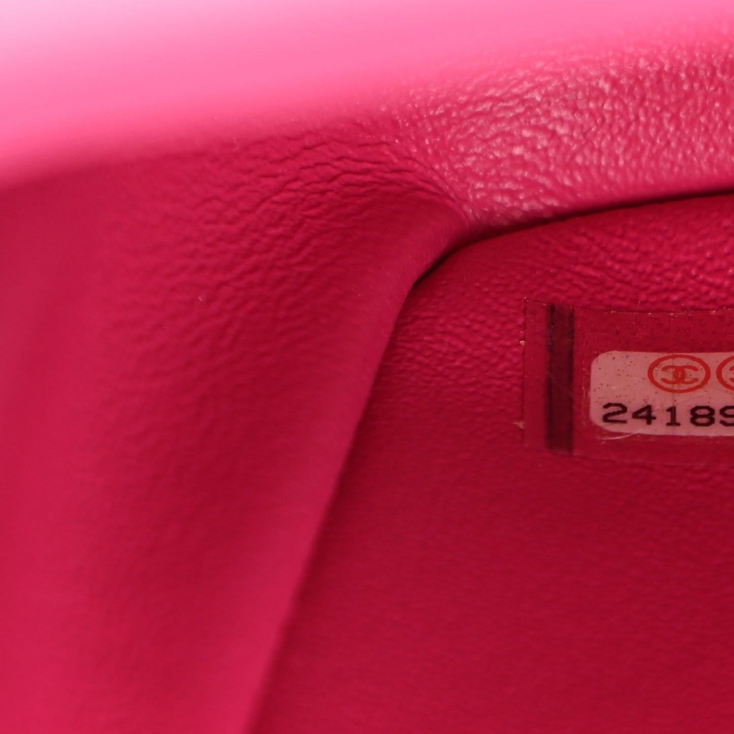 Lambskin Chevron Quilted Mini Square Flap Fuchsia