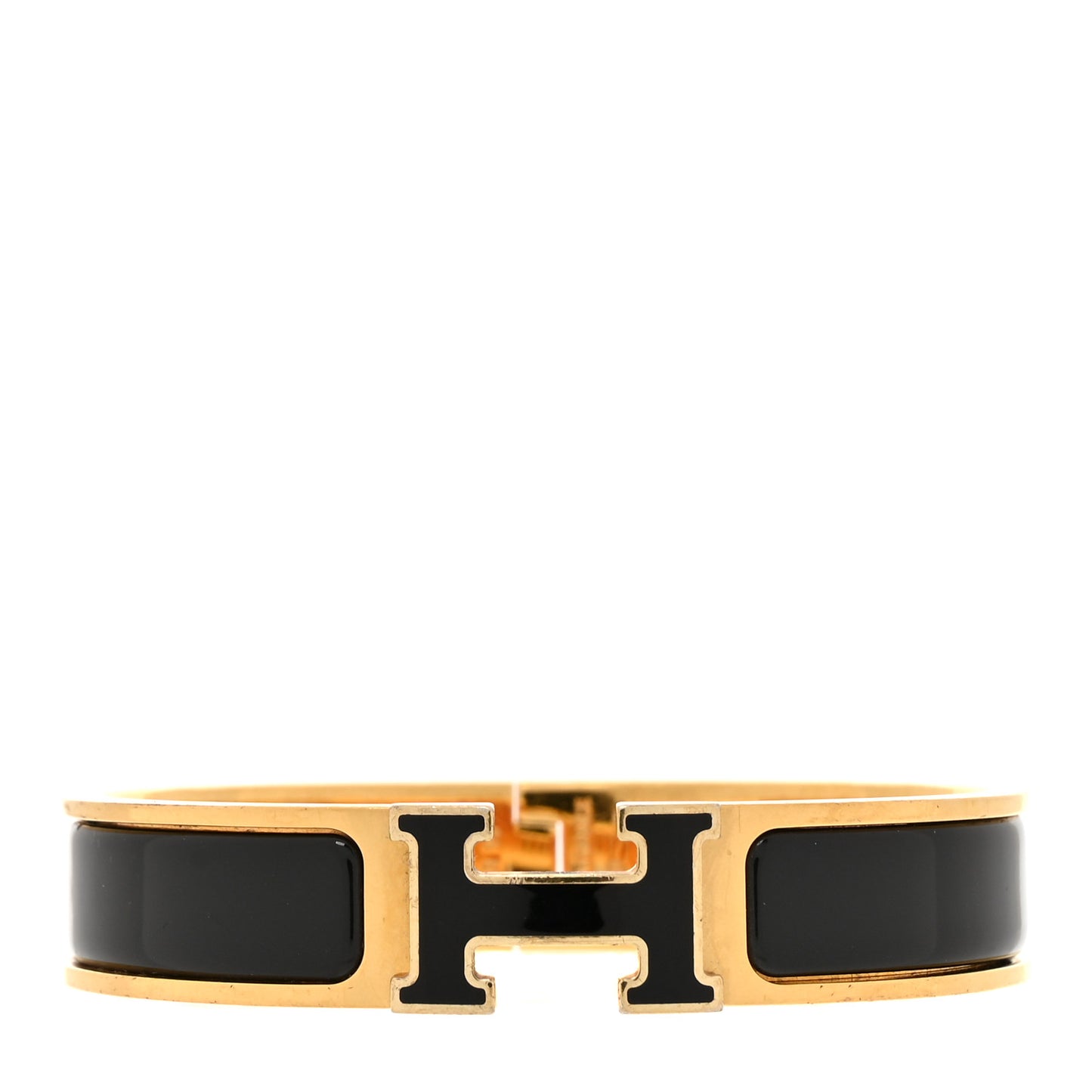Enamel Narrow Clic Clac H Bracelet GM Black