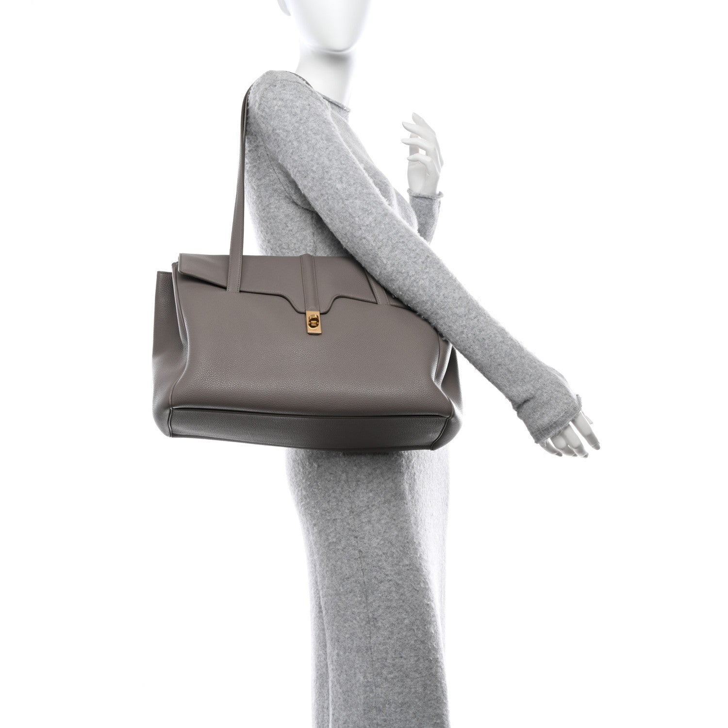 Celine Supple Grained Calfskin Large Soft 16 Bag Pebble 2 of 10