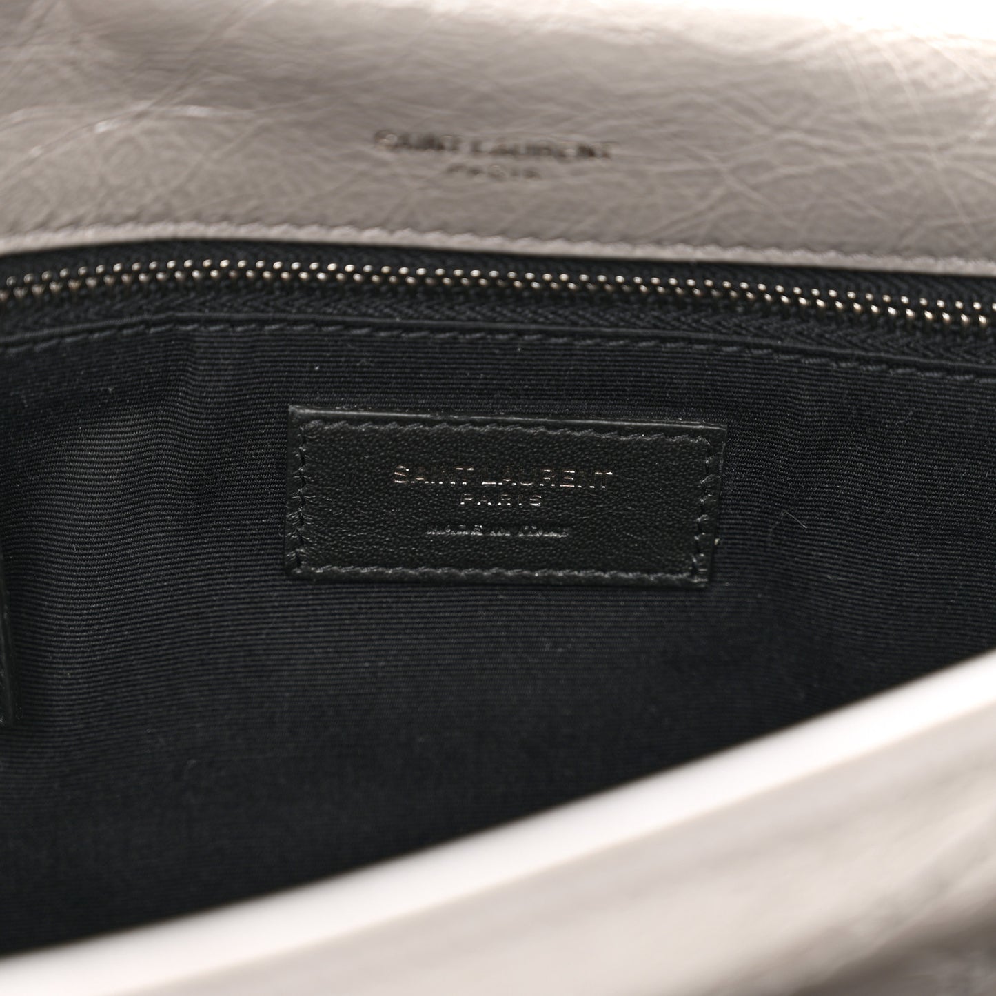 Crinkled Calfskin Matelasse Monogram Medium Niki Chain Satchel Fog