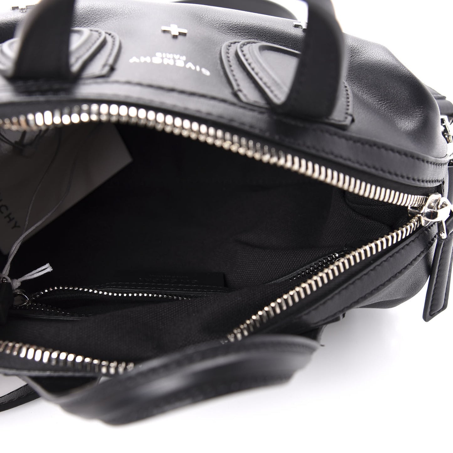 Waxed Calfskin Micro Metal Cross Nightingale Black