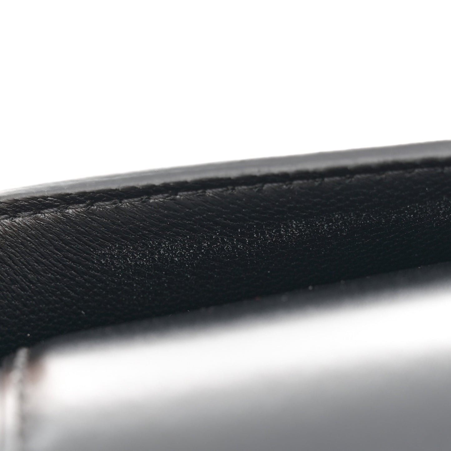 Shiny Box Calfskin Small Hourglass Top Handle Bag Black