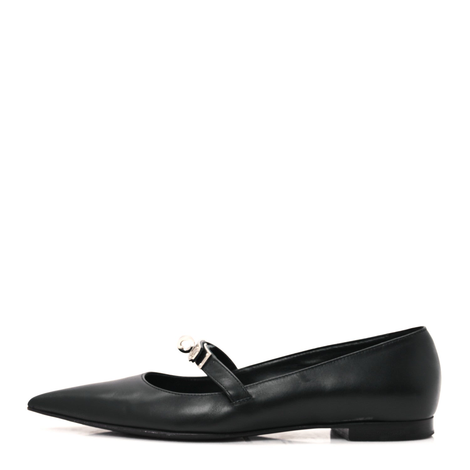 Hermes Calfskin Kelly Ballet Flats 37 Black 1 of 9