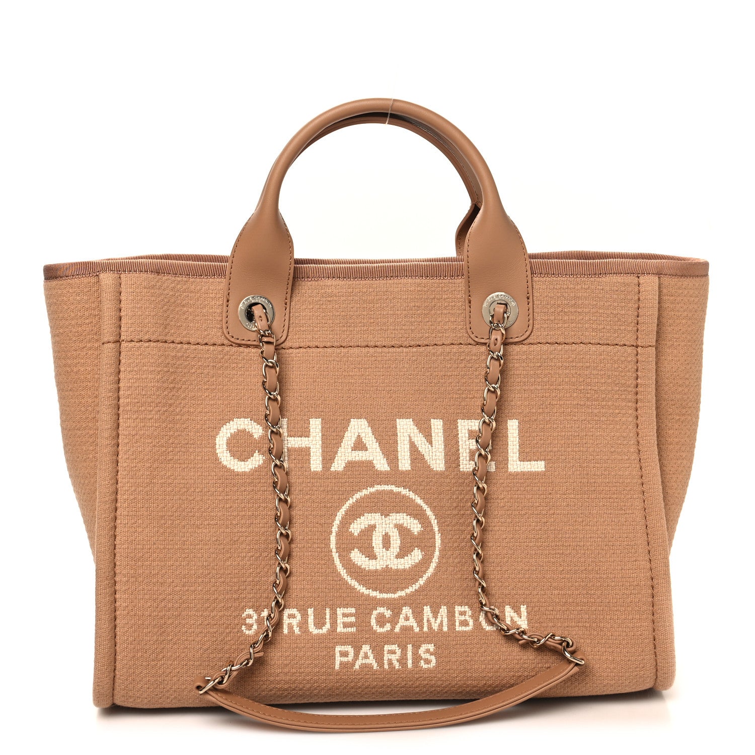 Chanel Mixed Fibers Small Deauville Tote Camel 1 of 12