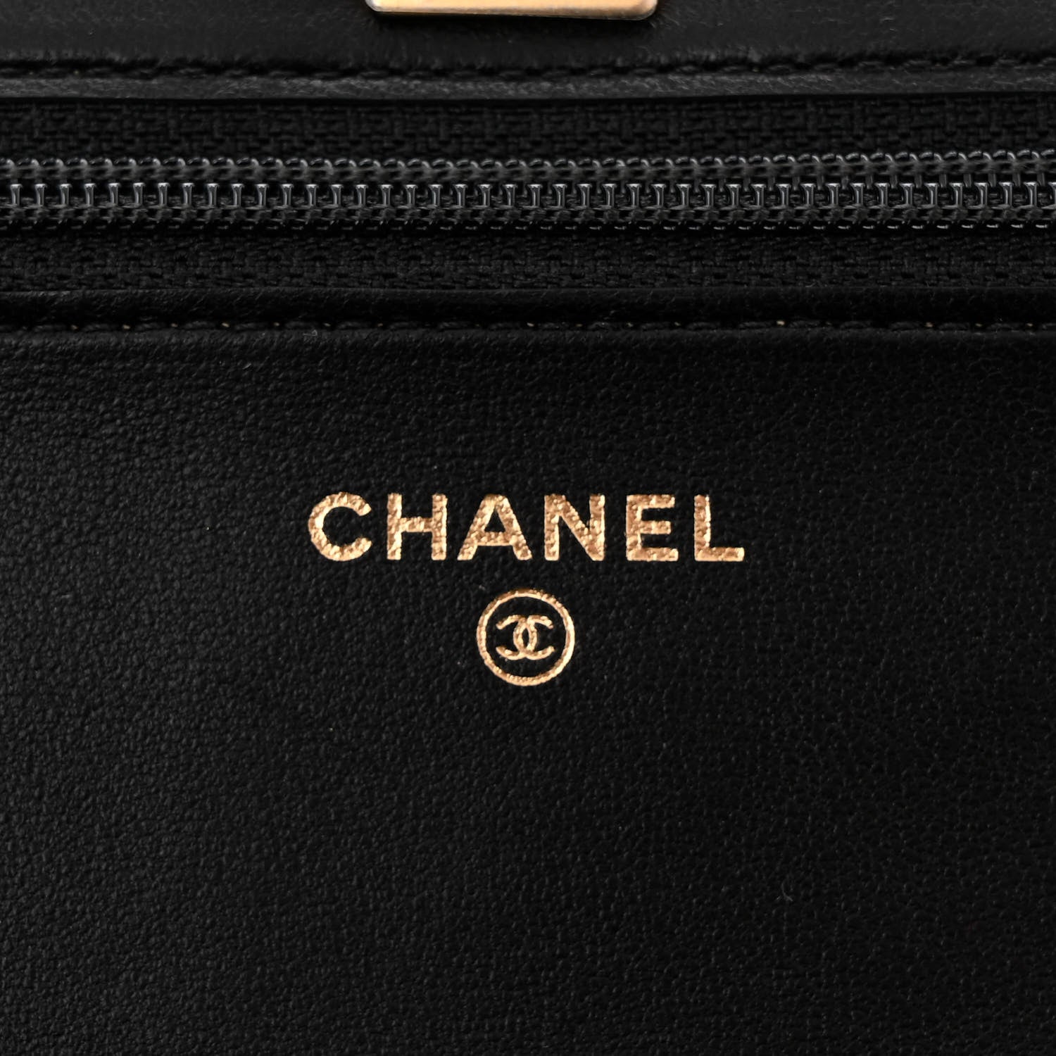 Chanel Lambskin Quilted CC Pearl Crush Wallet on Chain WOC Black 6 of 12