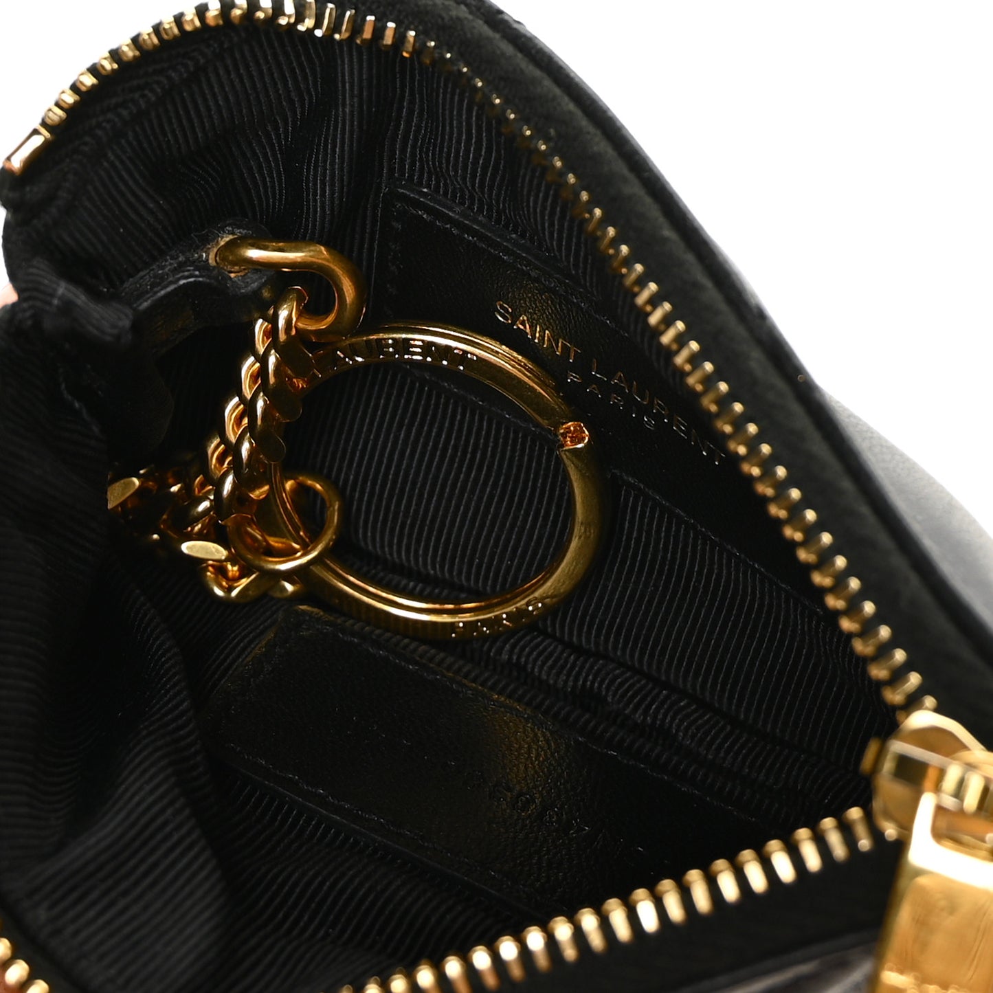 Calfskin Matelasse Monogram Key Pouch Black