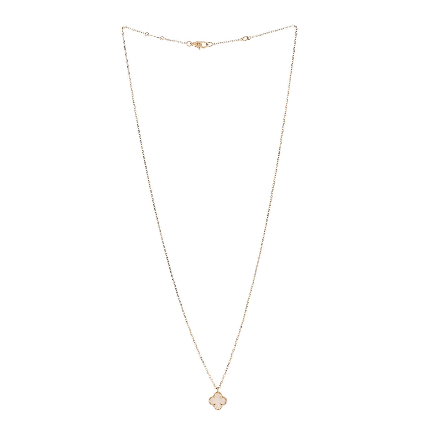 18K Yellow Gold Mother of Pearl Sweet Alhambra Pendant Necklace