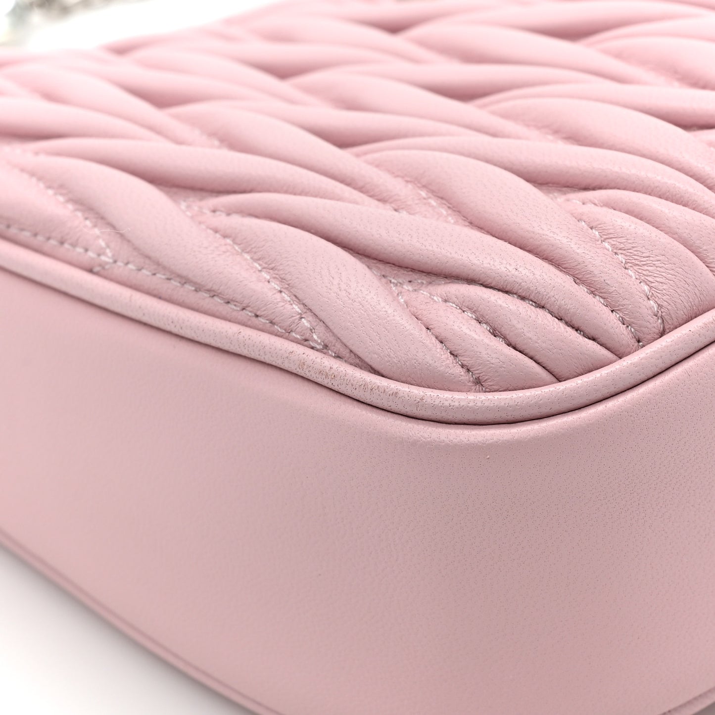 Nappa Matelasse Shoulder Bag Alabastro