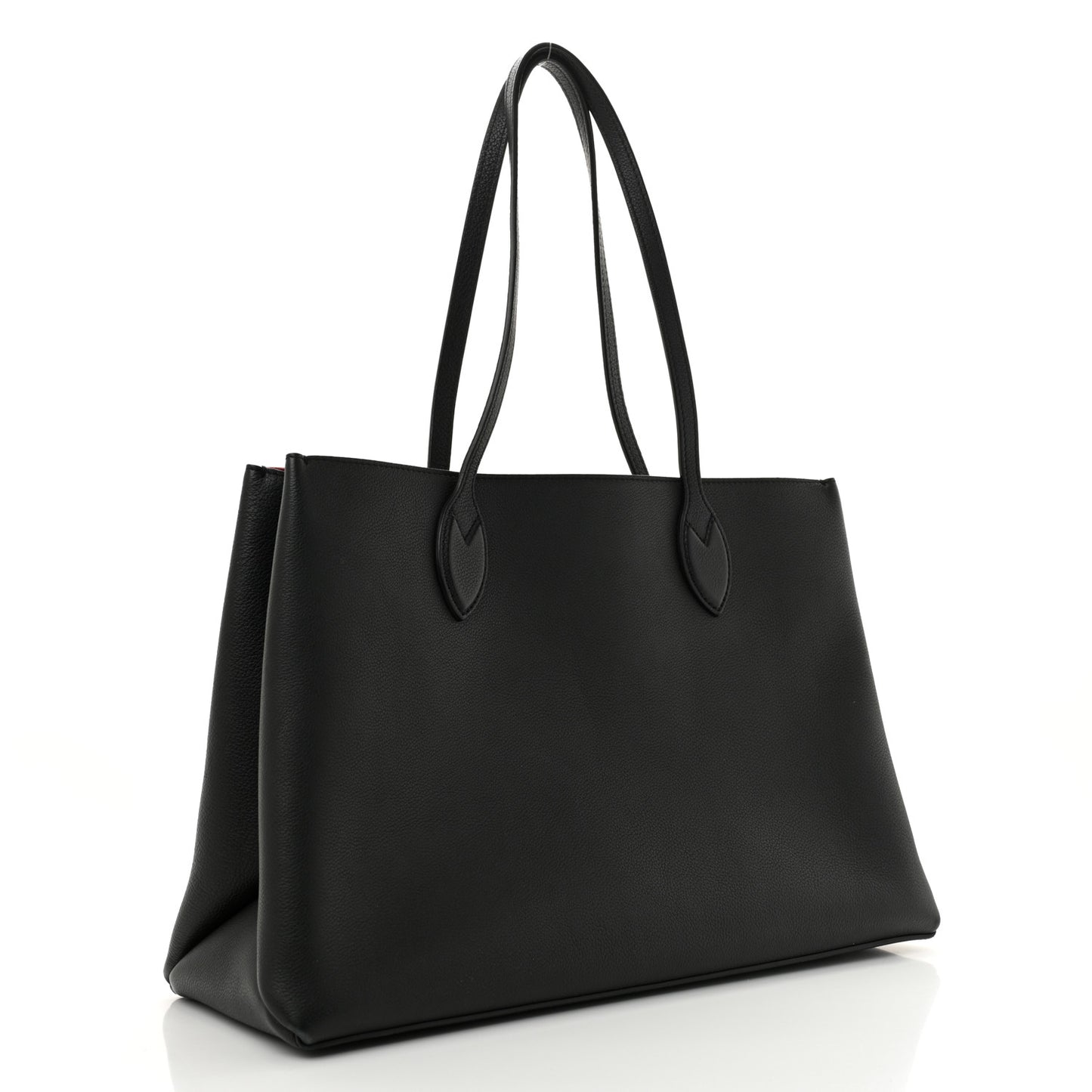Grained Calfskin Lockme Shopper Black