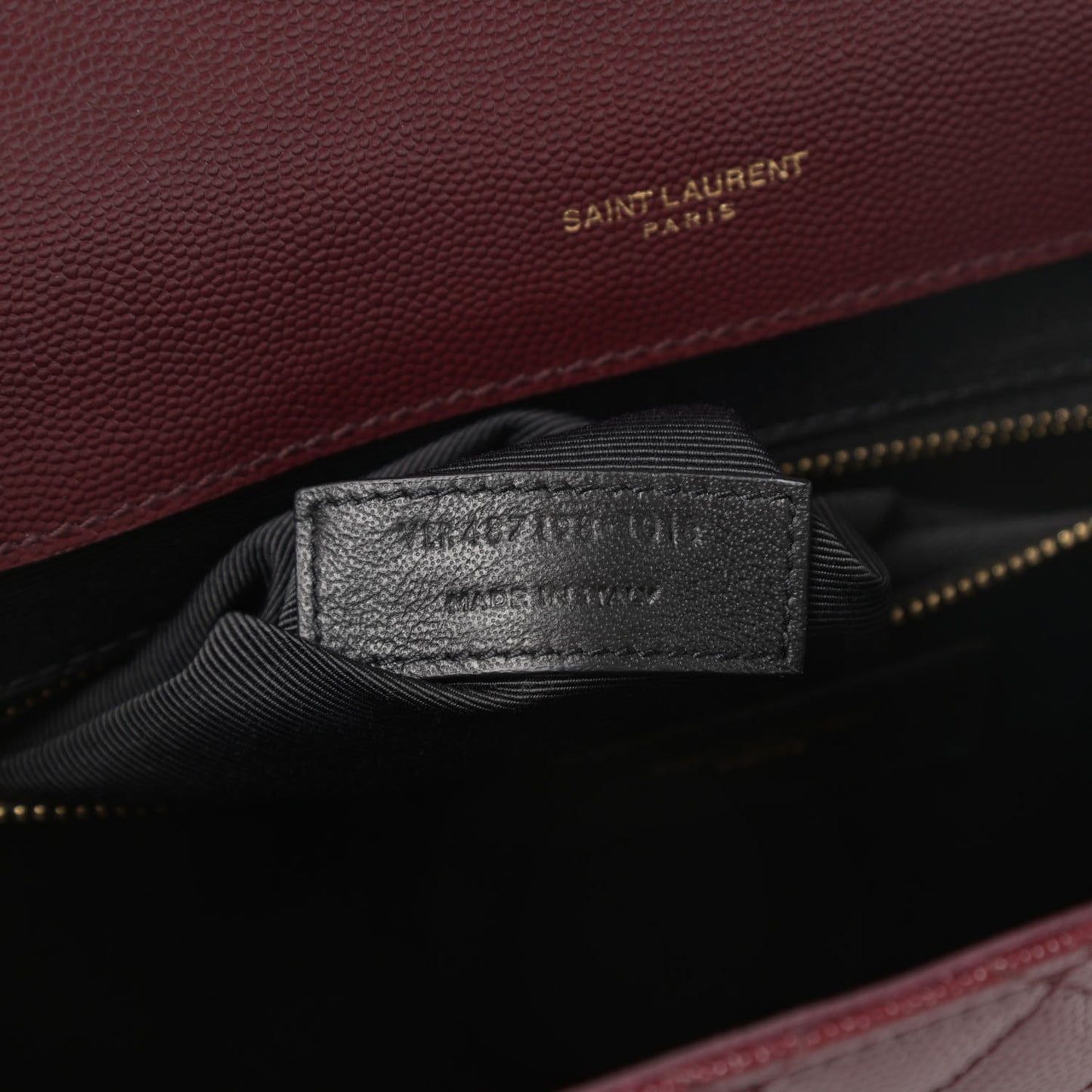 Grain De Poudre Mixed Matelasse Large Triquilt Monogram Satchel Rouge Legion