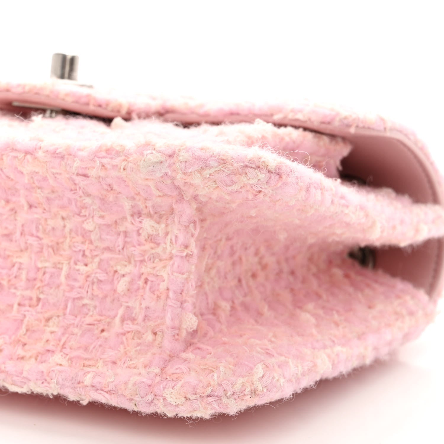 Chanel Tweed Quilted Double You Mini Flap Pink 11 of 14