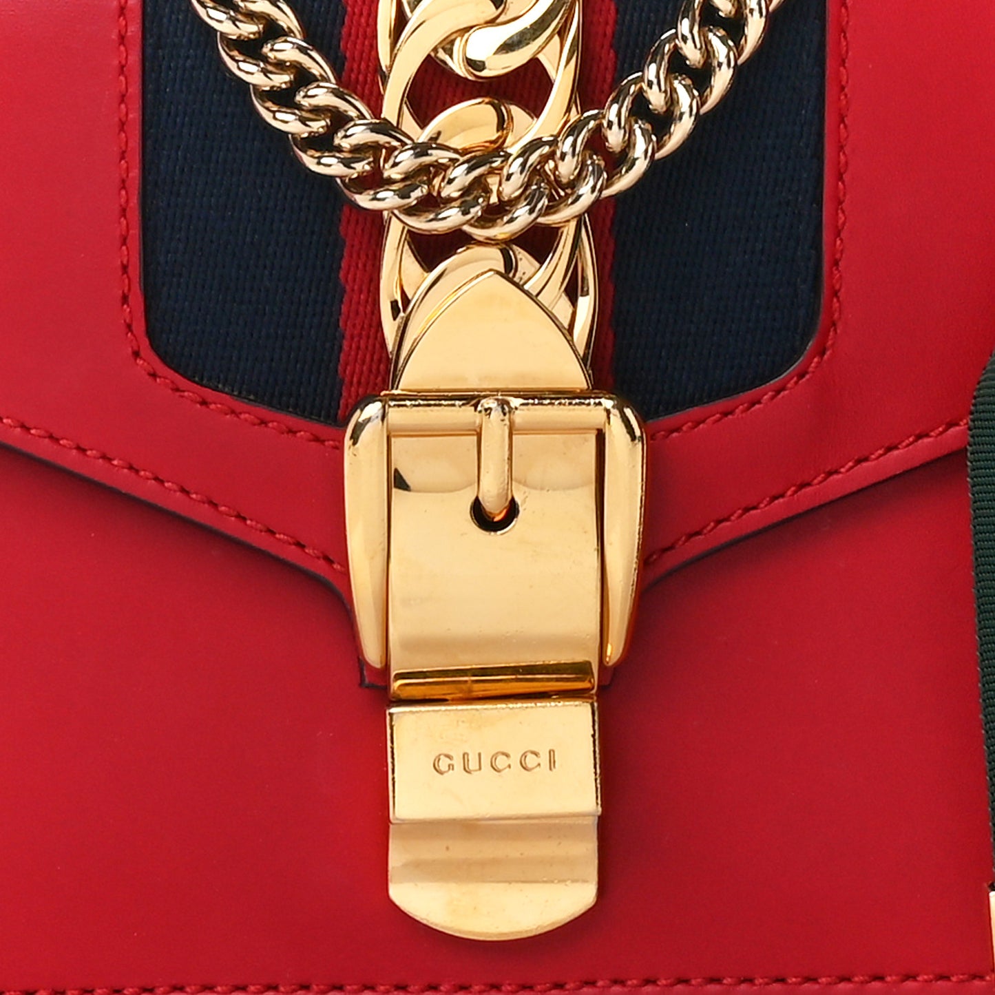 Calfskin Mini Sylvie Chain Shoulder Bag Hibiscus Red