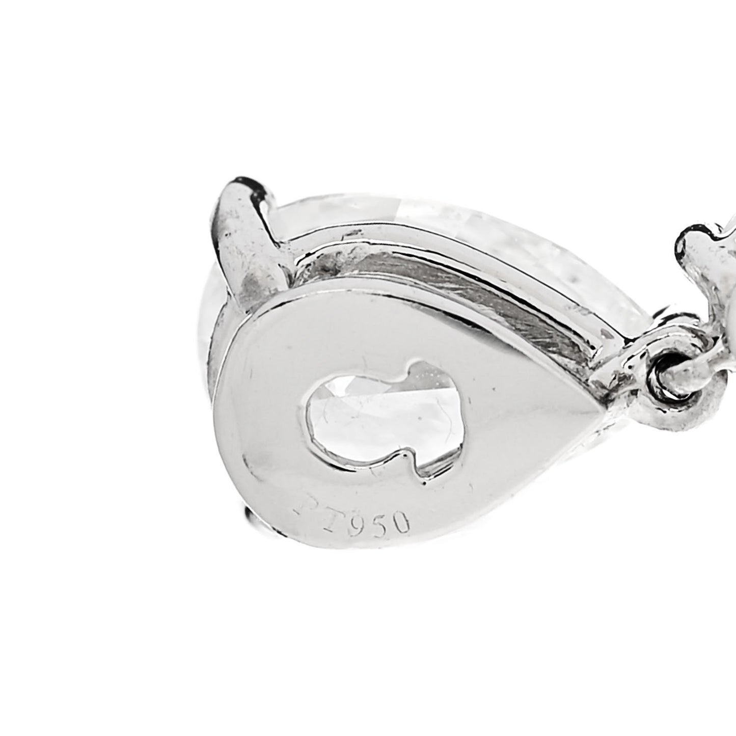 Platinum Diamond Pear Round Cut Drop Earrings
