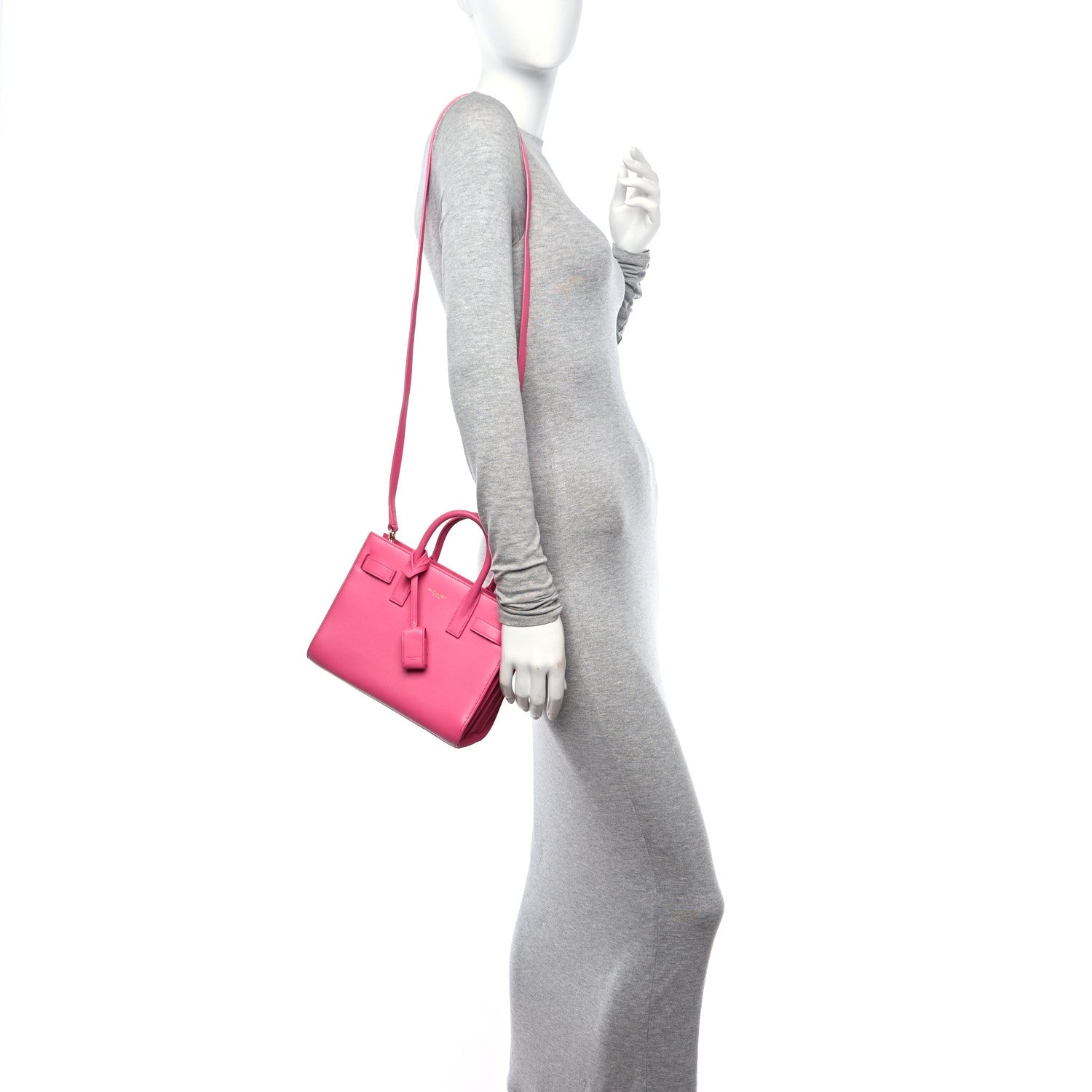 Saint Laurent Calfskin Nano Sac De Jour Lipstick Fuchsia 2 of 11