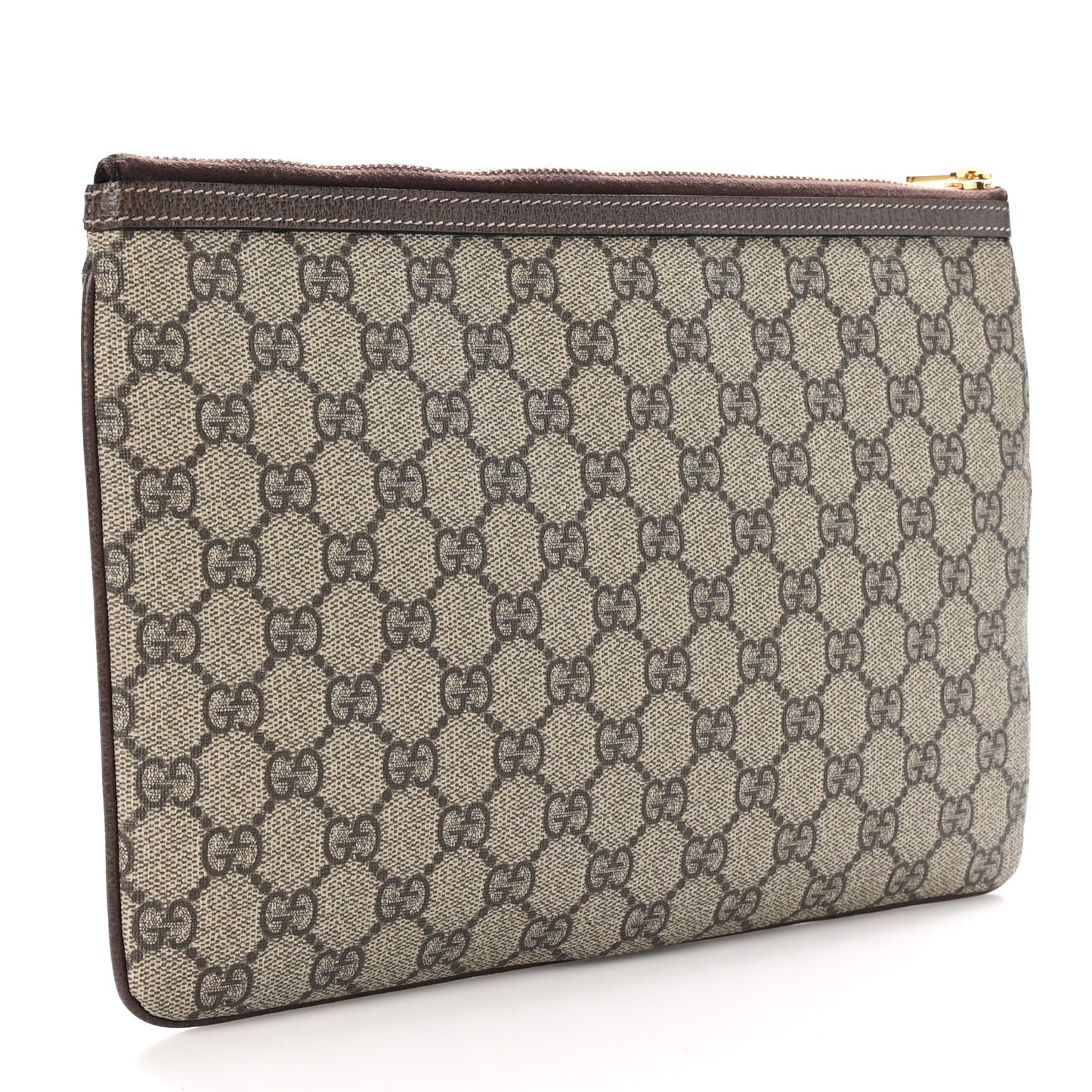 GG Supreme Monogram Large Ophidia Pouch Clutch Brown