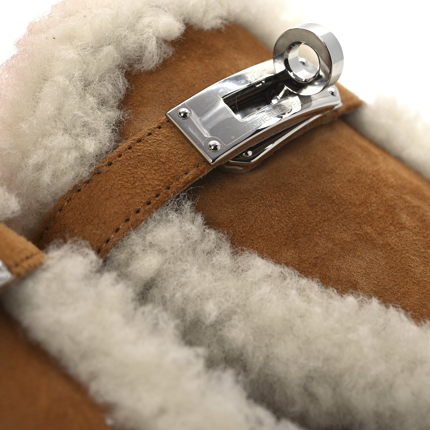 Suede Goatskin Shearling Womens Oz Mules 37 Natural Ecru