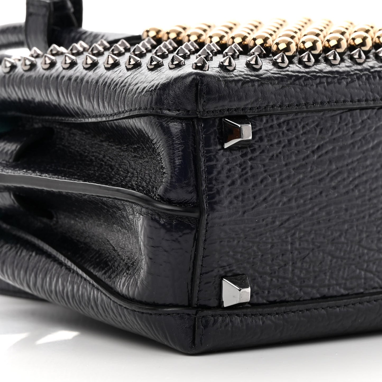 Calfskin Studded Mini Milla Tote Blue