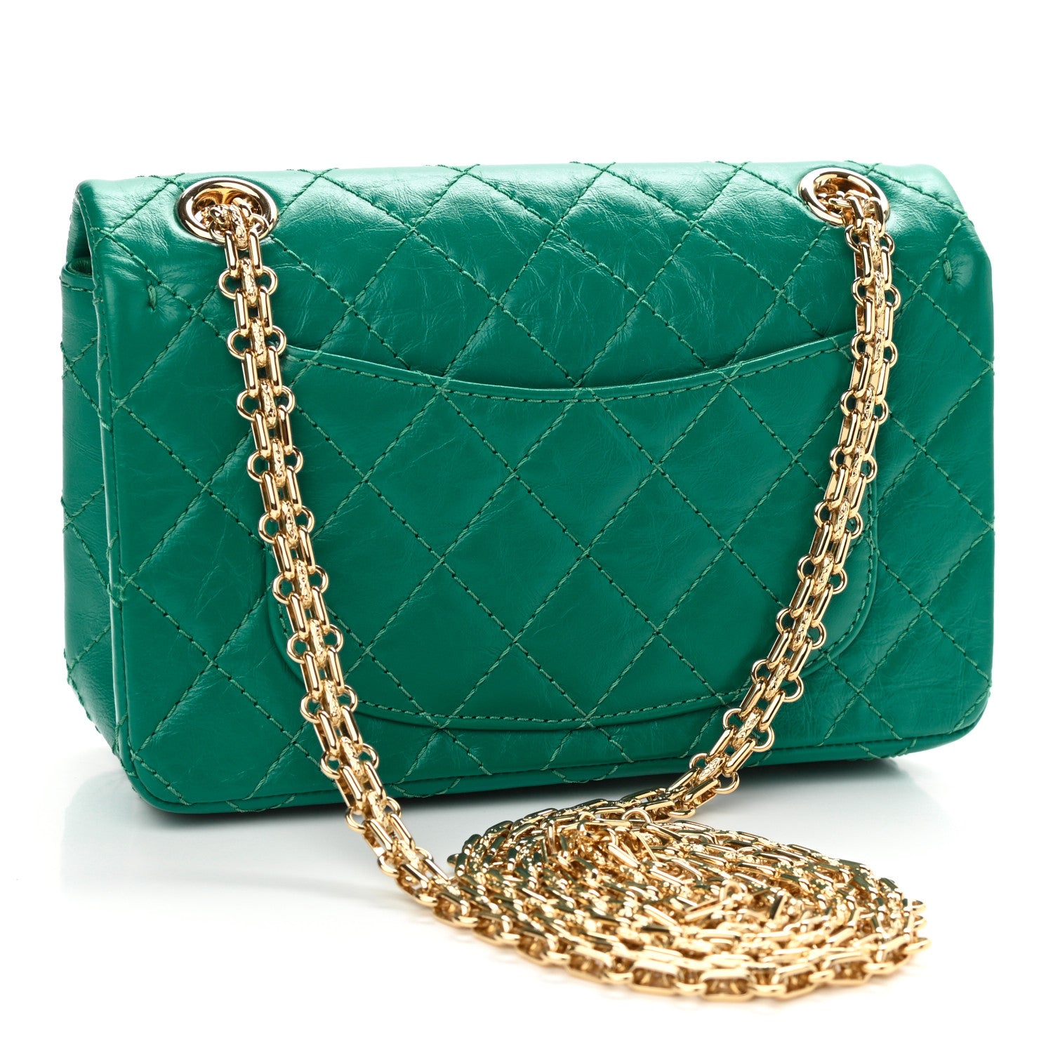 Chanel Aged Calfskin Quilted 2.55 Reissue Mini Flap Green 3 of 11