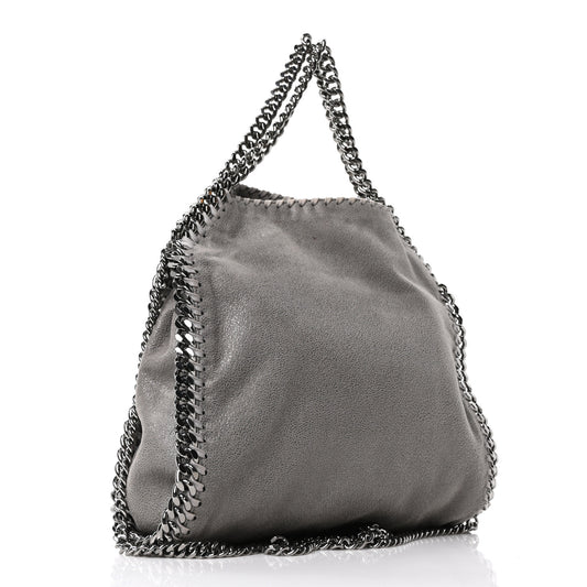 Shaggy Deer Mini Falabella Fold Over Tote Light Grey