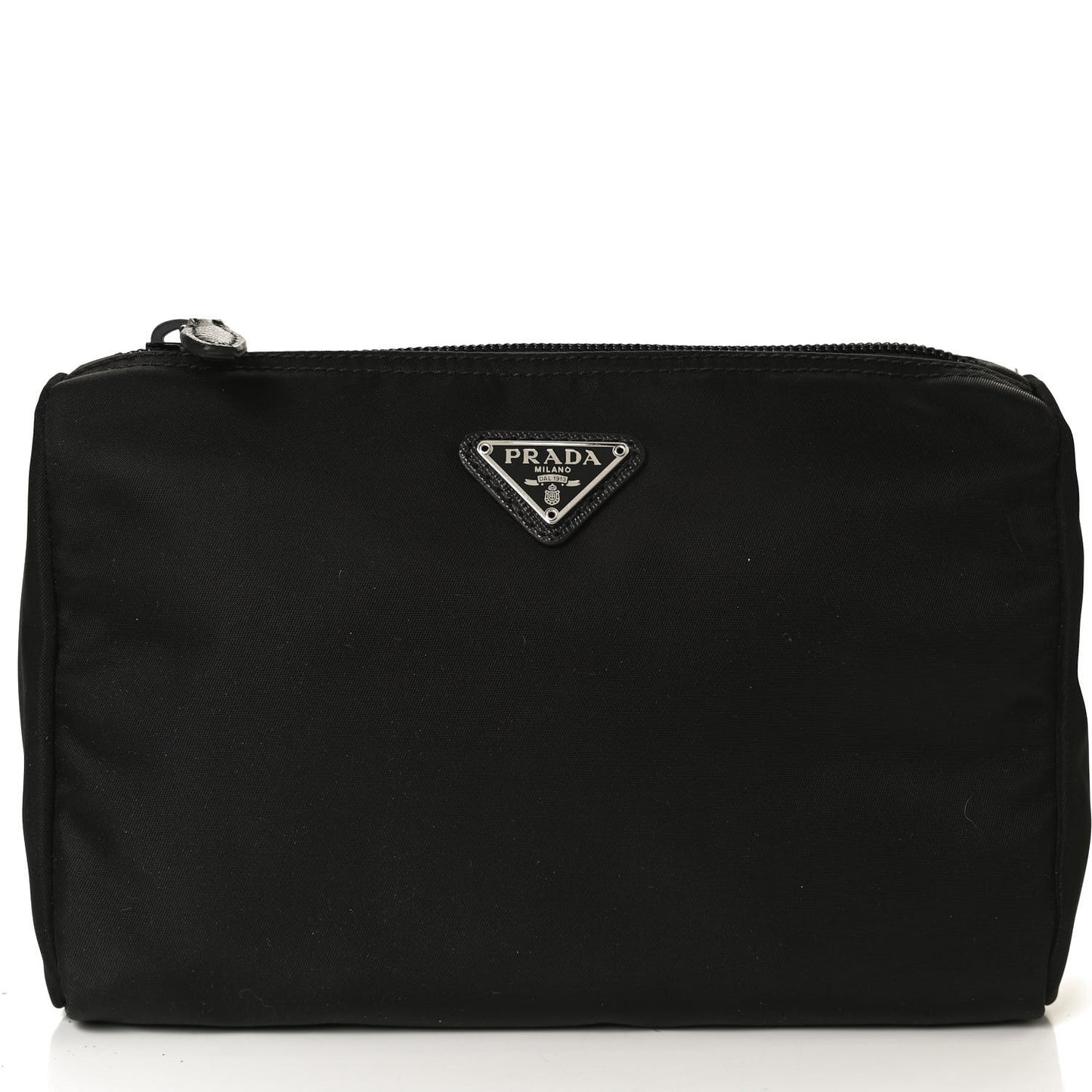 Nylon Tessuto Cosmetic Pouch Black