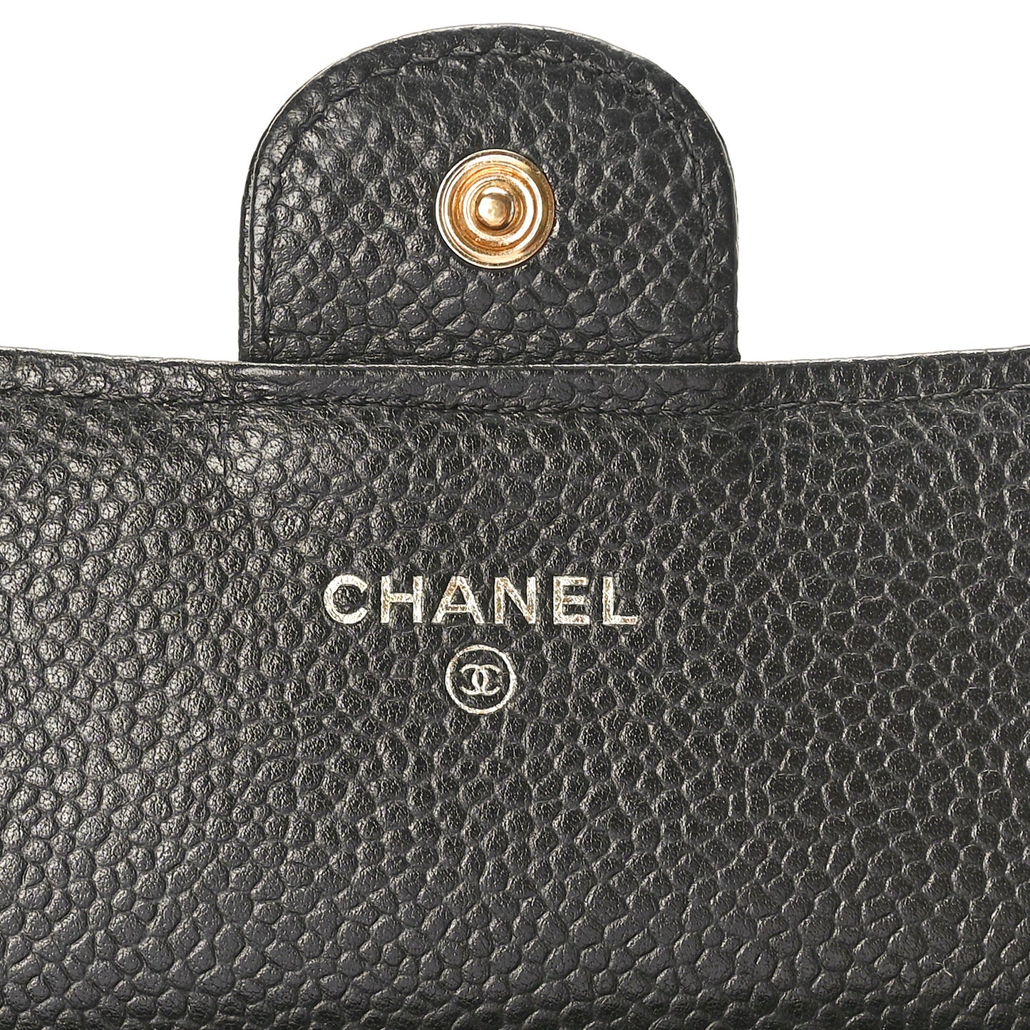 Caviar Quilted Large Gusset Flap Wallet Black