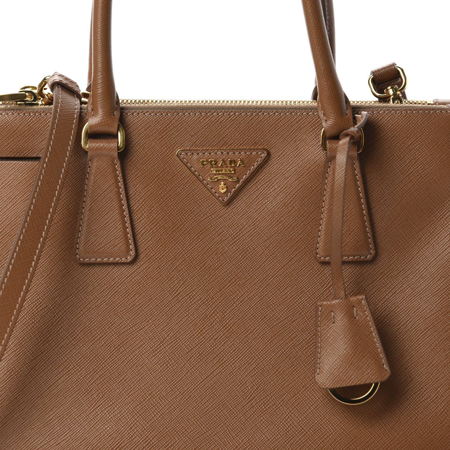 Prada Saffiano Small Galleria Double Zip Tote Caramel 12 of 12