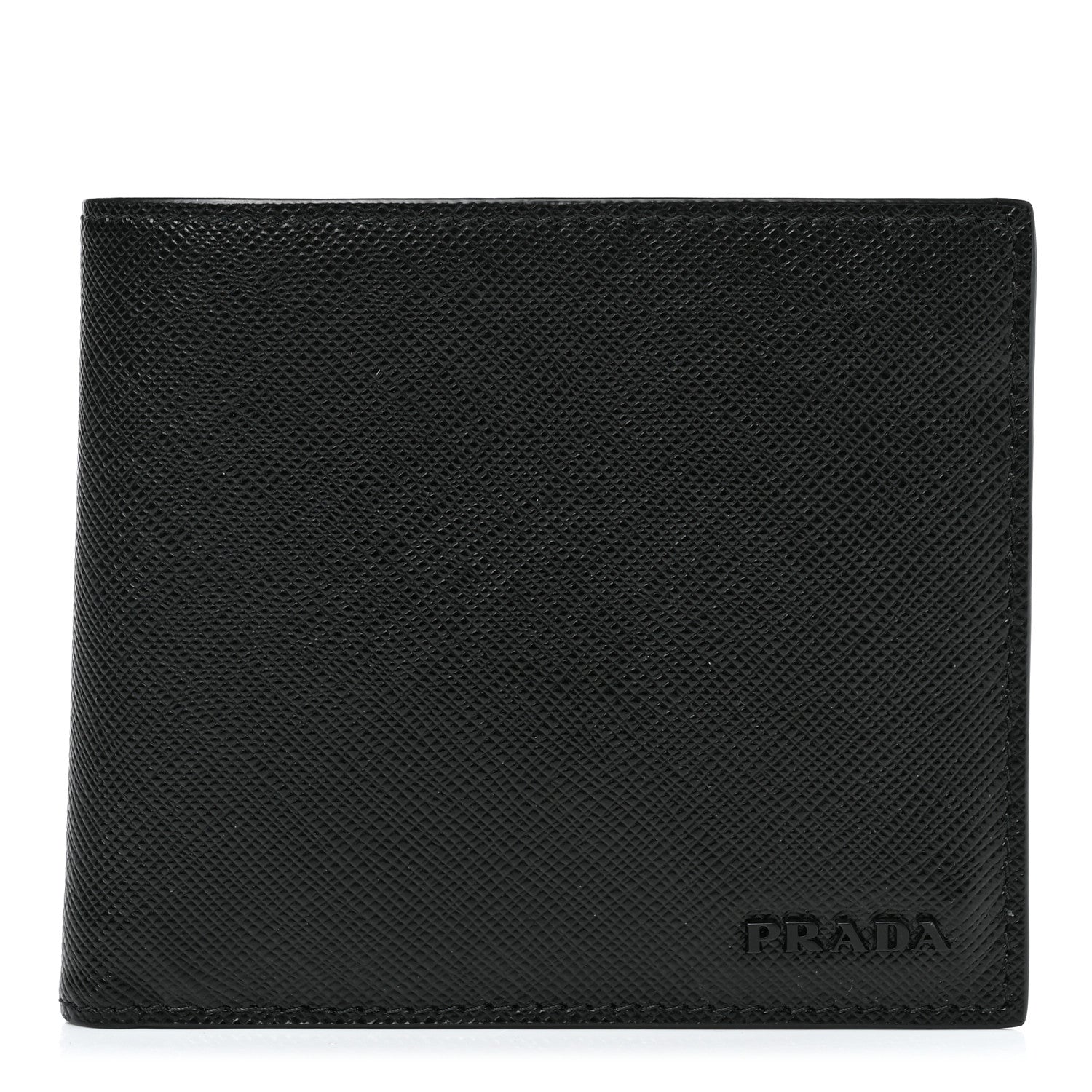 Prada Saffiano Bi-Fold Wallet Black 1 of 8