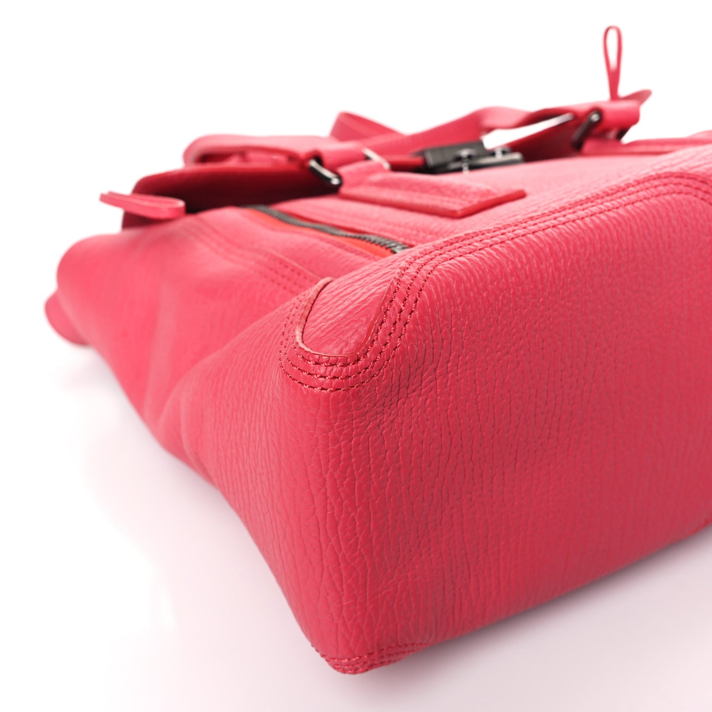 Textured Calfskin Medium Pashli Satchel Raspberry