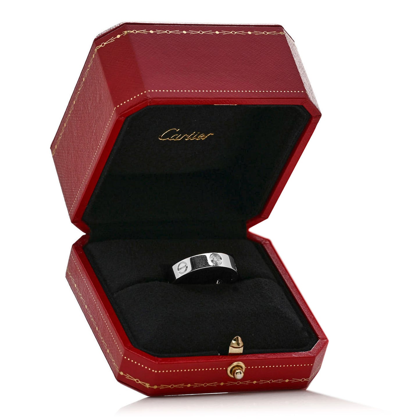 18K White Gold Diamond 4mm LOVE Wedding Band Ring 49 5