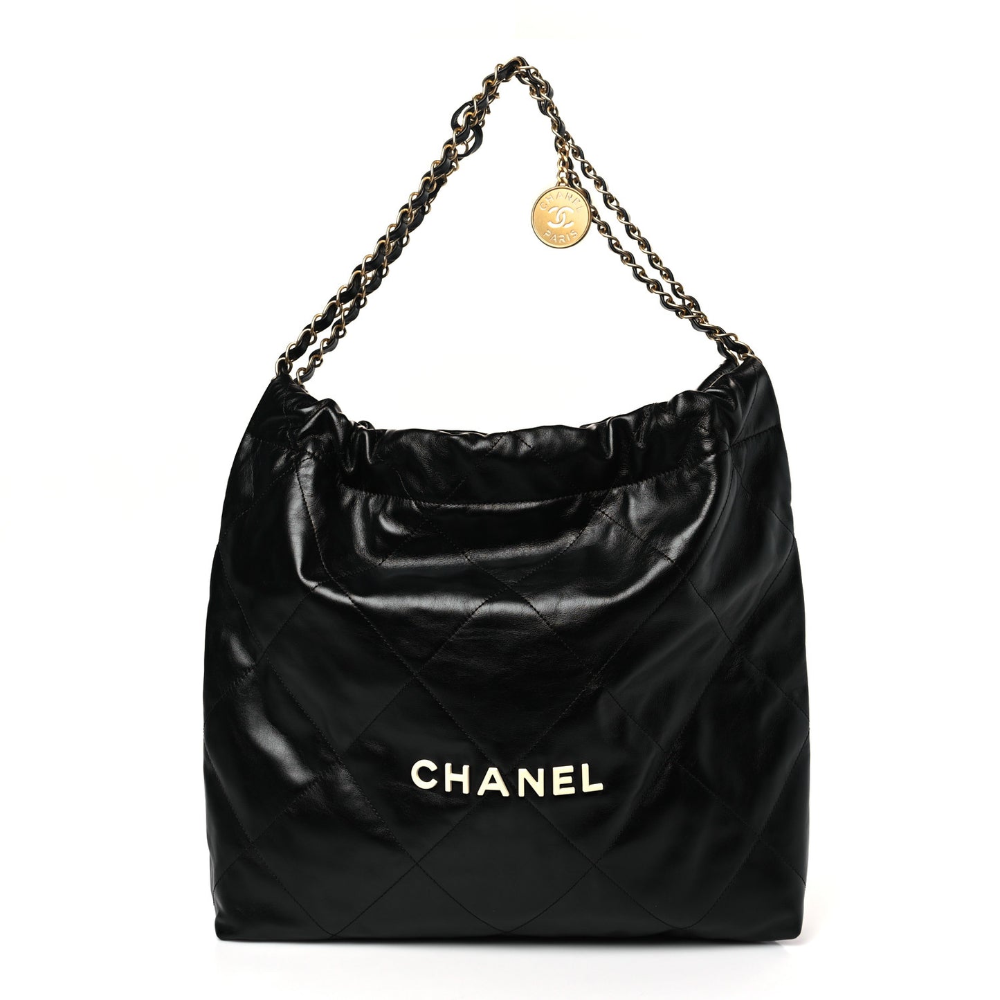 Calfskin Quilted Chanel 22 Black