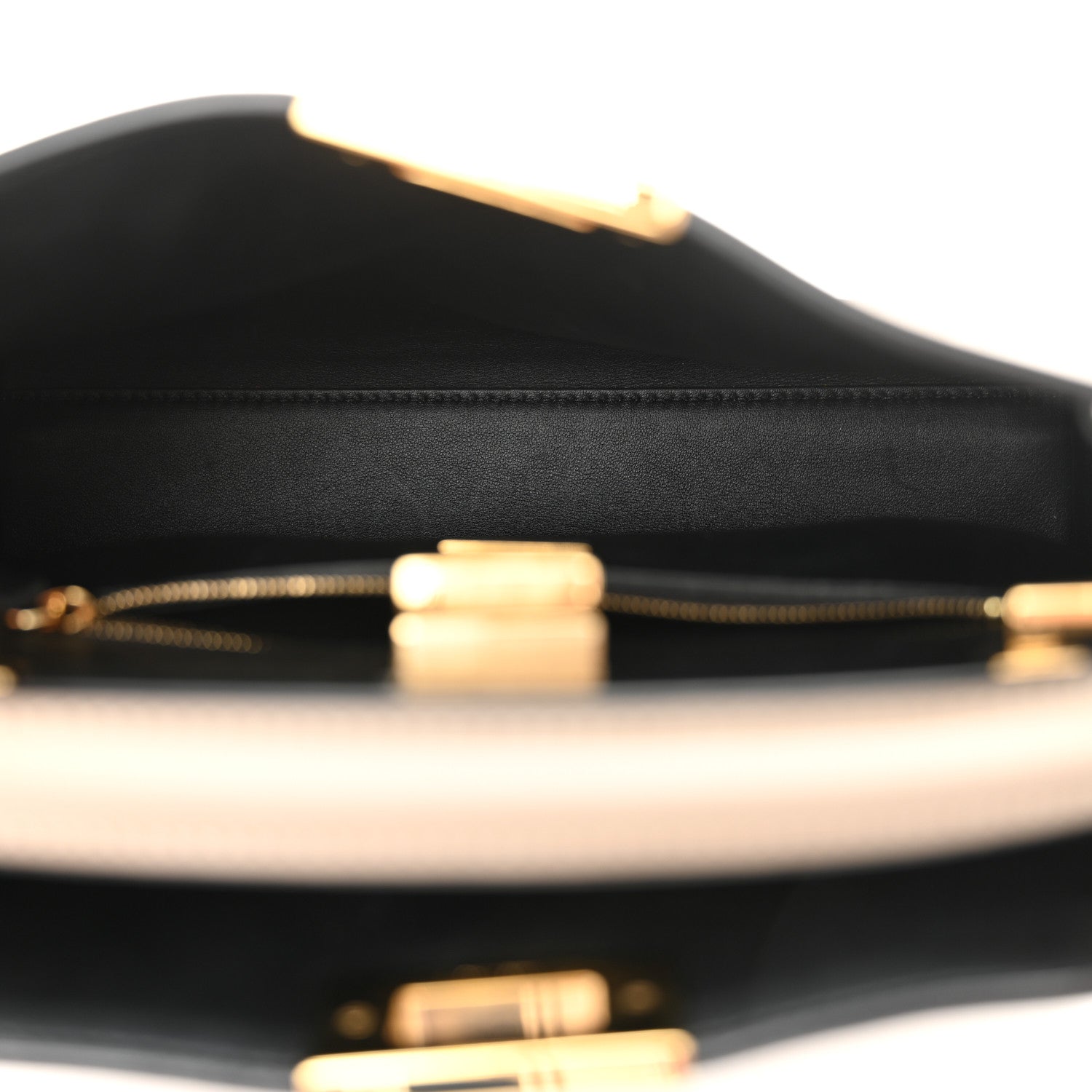 Fendi Tahiti Burro Medium Peekaboo Iconic Essentially Satchel Tortora Black 5 of 10