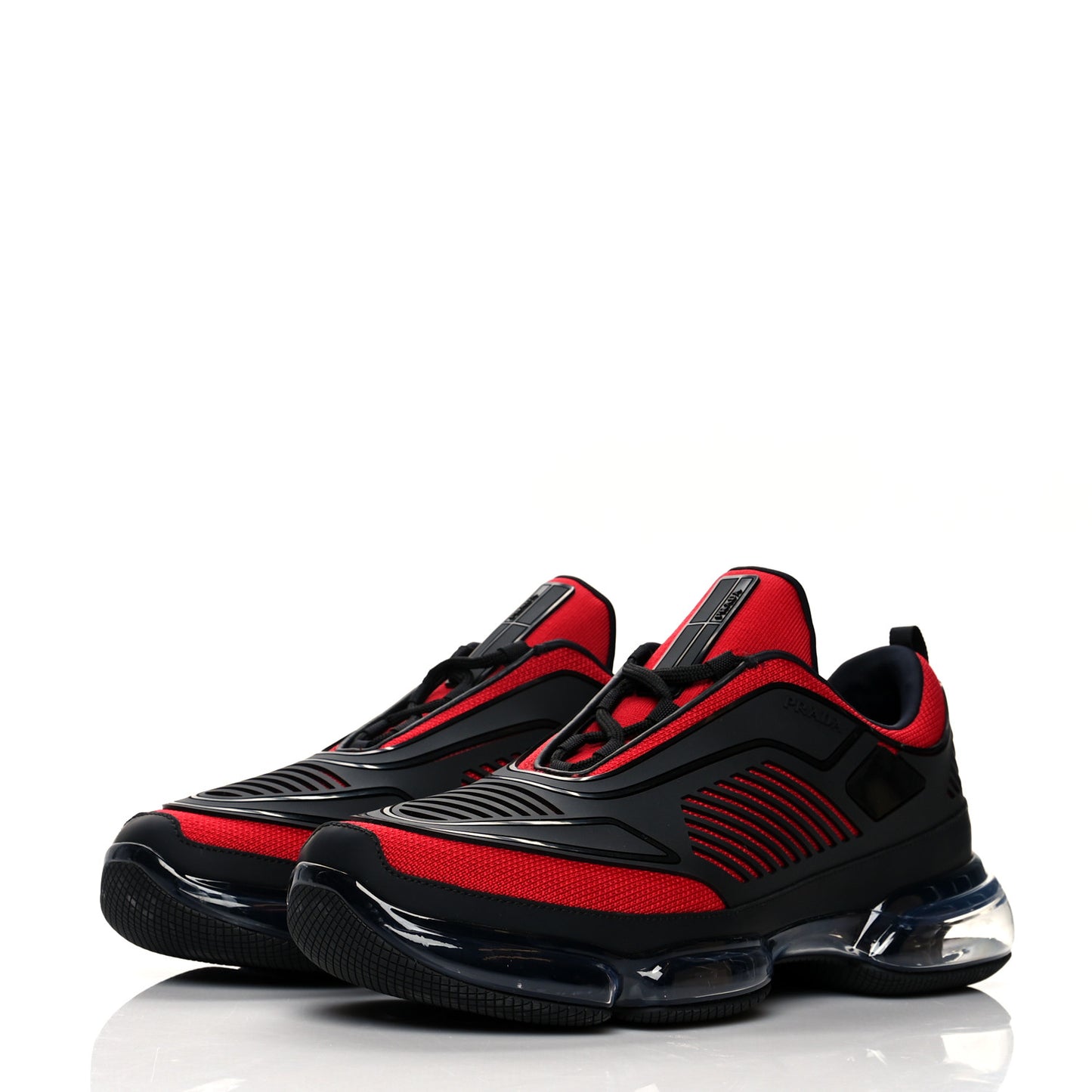 Rubber Knit Fabric Mens Cloudbust Air Sneakers 10 Black Red
