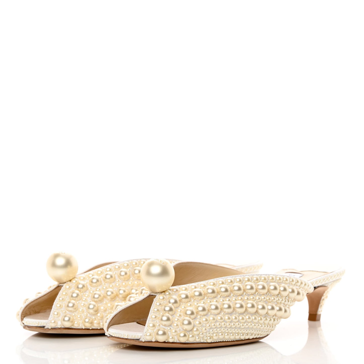 Satin Samantha Pearl Mules 39 White